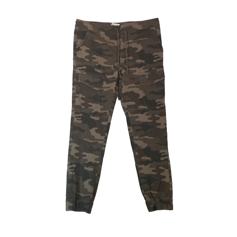 Split camo cargo jogger pants men's XL extra large green Flex outdoor
